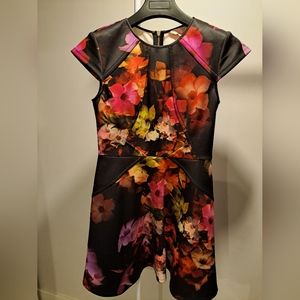 Ted Baker Pink Embla Cascading Floral Skater Dress, Size 3